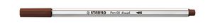 STABILO Pen 68 brush, premium brush viltstift, bruin, per stuk