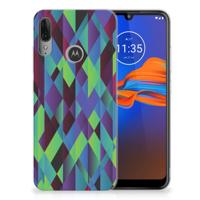 Motorola Moto E6 Plus | TPU Hoesje | Abstract Green Blue