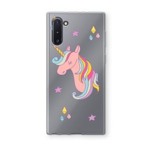 Roze eenhoorn: Samsung Galaxy Note 10 Transparant Hoesje