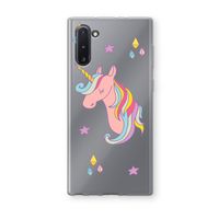Roze eenhoorn: Samsung Galaxy Note 10 Transparant Hoesje