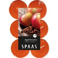 12x Maxi geurtheelichtjes Apple Cinnamon/oranje 10 branduren - thumbnail
