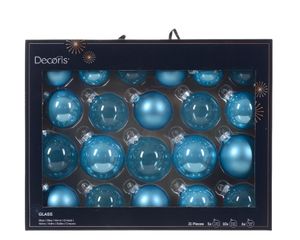 Kerstbal glas d7 cm sblw ass 21st kerst - Decoris