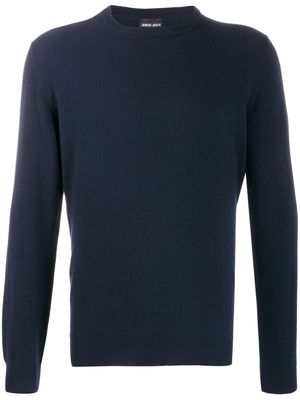 Giorgio Armani pull en maille fine - Bleu