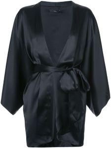 VOZ veste en soie à taille nouée - Noir