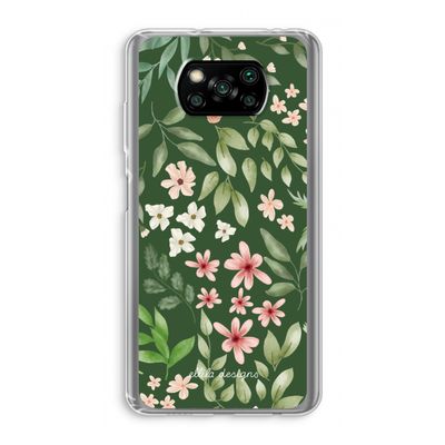 Botanical green sweet flower heaven: Xiaomi Poco X3 Pro Transparant Hoesje