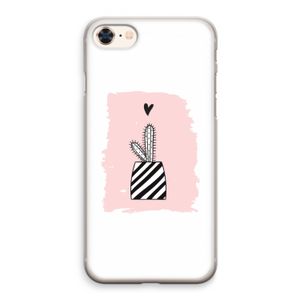 Zwart-wit cactus: iPhone 8 Transparant Hoesje