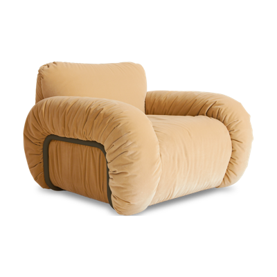 HKliving Arc fauteuil ash frame Royal Velvet Cream