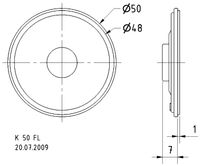 Visaton K 50 FL - 8 Ohm 2 inch 5 cm Mini-luidspreker 1 W 8 Ω Zwart Kunststof membraan - thumbnail