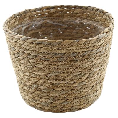 VD Leeden Planten of bloemen mand - rond - zeegras gevlochten - D22 x H18 cm - bloempot VD Leeden Planten of bloemen mand - rond - zeegras gevlochten - D22 x H18 cm - bloempot