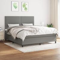 Boxspring met matras stof donkergrijs 180x200 cm