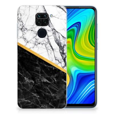 Xiaomi Redmi Note9 | TPU | Siliconen hoesje | Marmer Wit Zwart - Origineel Cadeau Man