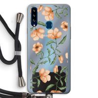 Peachy flowers: Samsung Galaxy A20s Transparant Hoesje met koord