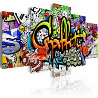 Schilderij - Graffiti Art , multikleur , 5 luik