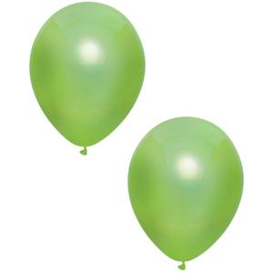 Feest ballonnen - metallic lichtgroen - 50x stuks - 30 cm - verjaardag versiering