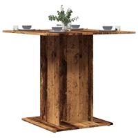 Eettafel 80x80x75 cm bewerkt hout oud houtkleurig