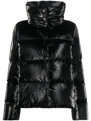 Herno veste matelassée à effet peau de serpent - Noir