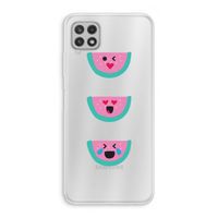 Smiley watermeloen: Samsung Galaxy A22 4G Transparant Hoesje