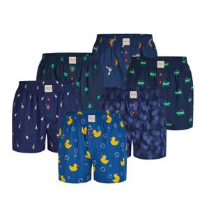 Phil & Co Phil & Co Geweven Wijde Boxershorts Heren 6-Pack Multipack met Print