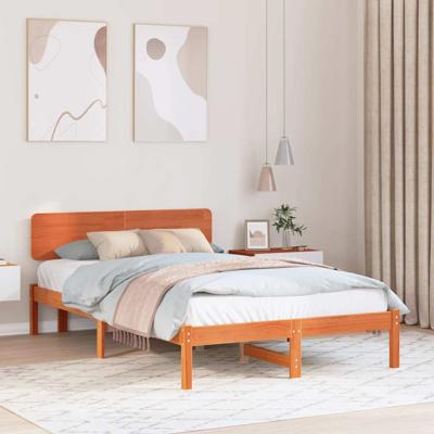 Bedframe Wasbruin 140 x 190 cm Massief grenenhout