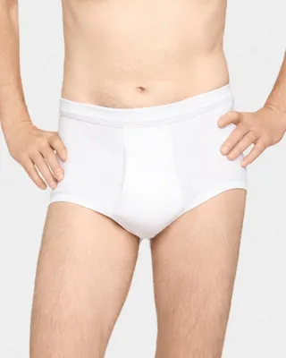 Heren tailleslip met gulp - Rib - Met sluiting - Heren onderbroek - 100% katoen wit mannen ondergoed - 3XL - Onderbroek heren heren heren heren heren