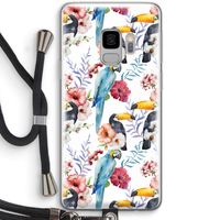 Bloemen tukan: Samsung Galaxy S9 Transparant Hoesje met koord