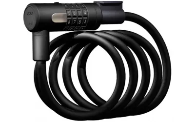 Spiraalkabelslot Axa Newton 150/10 code met houder - Zwart