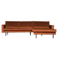 BePureHome Rodeo Chaise Longue Rechts - Velvet - Roest