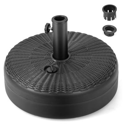 45 cm Ronde Opvulbare Parasolvoetsteun met Water/Zand Gevulde Terraszonweringsteun Past op 38 en 48 mm Parasolstokken Zwart