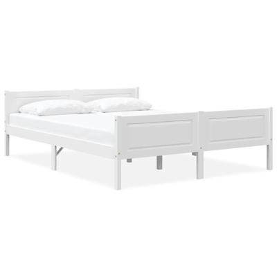 Bedframe massief grenenhout wit 120x200 cm