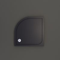 Douchebak BWS Dana Kwart Rond Cast Marble 90x90 cm Mat Zwart