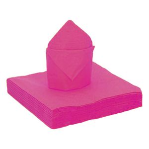 25x stuks feest servetten fuchsia roze - 40 x 40 cm - papier