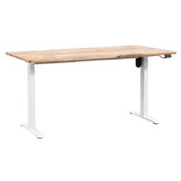 Bureau Homeworx zit/sta elektrisch verstelbaar – mangohout/wit - 75/118x160x80 cm - Leen Bakker