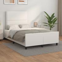 Bedframe met hoofdbord kunstleer wit 120x200 cm