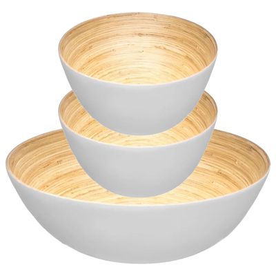Secret de Gourmet voedsel/serveerschalen set - Bamboe - D30/D17 cm