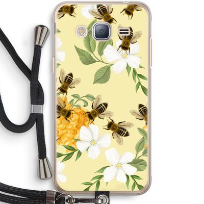 No flowers without bees: Samsung Galaxy J3 (2016) Transparant Hoesje met koord
