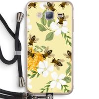 No flowers without bees: Samsung Galaxy J3 (2016) Transparant Hoesje met koord