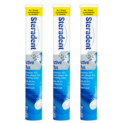 Steradent Steradent Active Plus kunstgebit reiniger - 3 x 30 tabletten