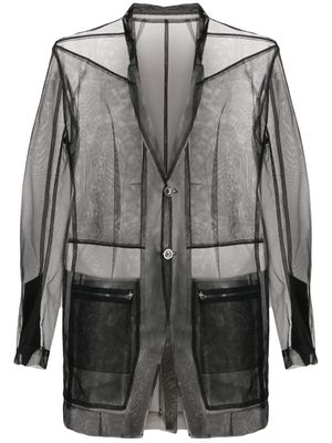 Rick Owens chemise à effet de transparence - Noir