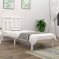 Bedframe zonder matras massief grenenhout wit 90x200 cm
