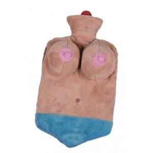 Kruik - sexy vrouw - met borsten en blauwe slip - 1,5 liter - 35 x 20 cm - warmwaterkruik