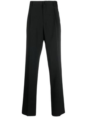 Lanvin pantalon droit plissé en laine - Noir