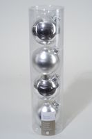 4 kerstballen zilver glans-mat 100 mm - Ksd