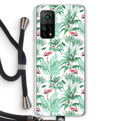 Flamingo bladeren: Xiaomi Mi 10T 5G Transparant Hoesje met koord