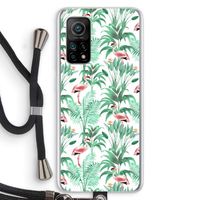 Flamingo bladeren: Xiaomi Mi 10T 5G Transparant Hoesje met koord