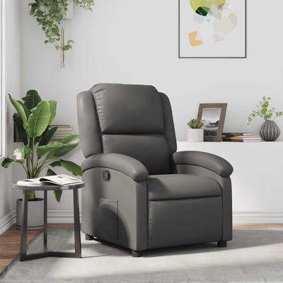 Fauteuil verstelbaar kunstleer grijs