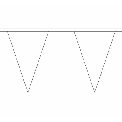 Vlaggenlijn met buiten vlaggetjes - wit - 5 meter - polyester stof - bruiloft versiering