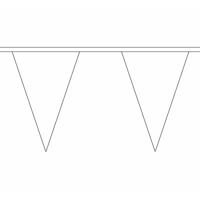 Vlaggenlijn met buiten vlaggetjes - wit - 5 meter - polyester stof - bruiloft versiering