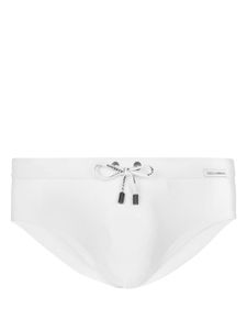 Dolce & Gabbana short de bain à patch logo - Blanc