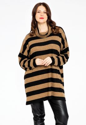 Yoek Trui met col STRIPE | Zwart | Maat 38/40