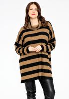 Yoek Trui met col STRIPE | Zwart | Maat 38/40